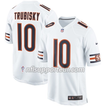Maillot Homme Chicago Bears Mitchell Trubisky 10 Nike Blanc